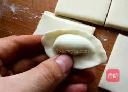 Illustration of how to make pork and celery stuffed dumplings 10