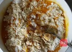 Illustration of how to make mango cornmeal cake 3