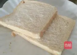 Illustration of how to make meat floss sandwich 1
