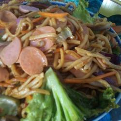 Homemade fried noodles