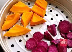 Pumpkin Purple Sweet Potato Glutinous Rice Cake Recipe Illustration 1