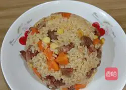 Illustration of how to make sausage braised rice 8