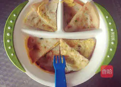 Illustration of how to make chive egg pancake (a nutritious breakfast made by mother for her baby) 16