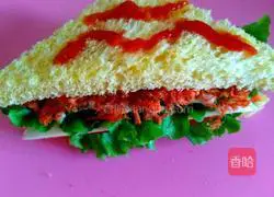 Red Sausage Cheese Sandwich Recipe Illustration 11