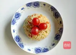 Illustration of how to make carrot, cucumber and egg fried rice 13