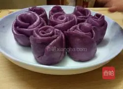 Illustration of how to make purple sweet potato and rose steamed buns 16
