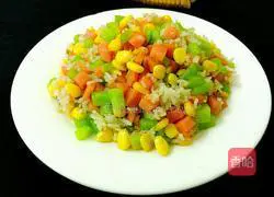 Cucumber, Corn, Ham Fried Rice Recipe Illustration 11