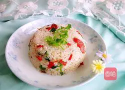 Illustration of how to make sausage fried rice 8