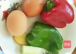 Illustration of how to make double pepper and egg fried rice 1