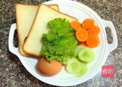 Ham and egg sandwich Illustration of how to do it 1