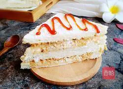 Illustration of making meat floss sandwich 7