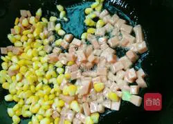 Cucumber, Corn, Ham Fried Rice Recipe Illustration 7