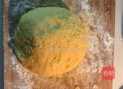 Illustration of how to make pumpkin bean paste cake 4