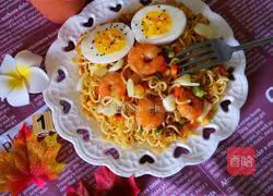 Illustration of how to make assorted fried noodles with shrimps 5