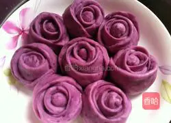 Illustration of how to make purple sweet potato and rose steamed buns 5