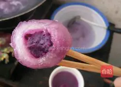 Illustration of how to make crystal purple potato dumplings 8
