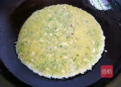Illustration of how to make colorful pepper and egg pancakes 7