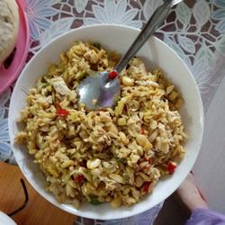 Scrambled eggs with bean dregs