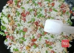 Illustration of how to make meatballs, beans and fried rice 12