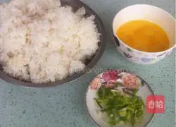 Illustration of how to make egg fried rice 1