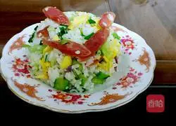 Illustration of how to make Auspicious Three Treasures Fried Rice 13