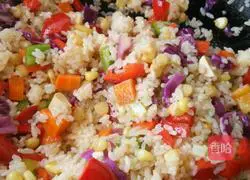  Illustration of how to make colorful pepper and corn fried rice 9