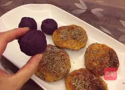 Illustration of how to make purple sweet potato balls and pumpkin pancakes 9