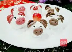 Illustration of how to make piggy glutinous rice balls 11