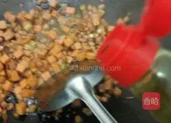 Illustration of mustard green bacon fried rice 14