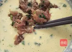 Love Slim Illustration of how to make meat and egg pancakes 5