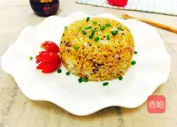 Illustration of how to make black sesame and soy sauce fried rice 8