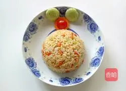 Illustration of how to make carrot, cucumber and egg fried rice 12