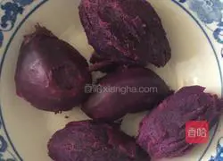 Illustration of how to make purple sweet potato buns 1