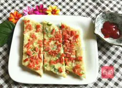 Illustration of how to make scallion, ham and egg pancakes 11