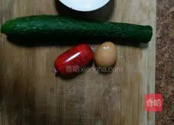 Cucumber, ham and egg fried rice recipe 1