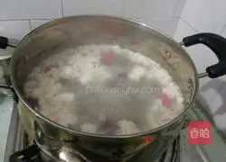 Illustration of how to make sweet wine colored glutinous rice balls 14