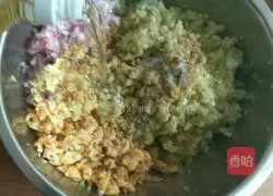 Eggs, zucchini and onions...Illustration of how to make dumpling fillings (fresh flavor type) 9