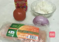 Illustration of how to make fried rice with tomato sauce 1 