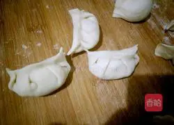 Illustration of making dumplings with carrot, mushroom, and pork stuffing 5 