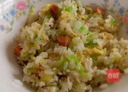 Illustration of how to make cabbage and egg fried rice 8