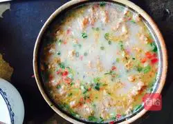 Illustration of how to make whole grain and minced meat egg cake rice 3