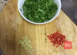 Illustration of how to make watercress pancakes 1