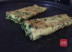 Illustration of how to make leek and egg pancakes (electric pancake mode) 10