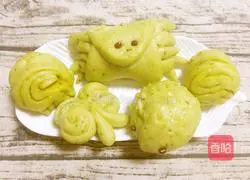 Illustration of how to make spinach steamed buns 7