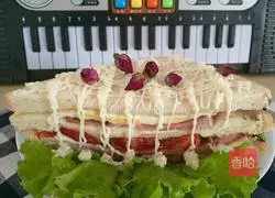 Illustration of how to make fried egg and ham sandwich 7