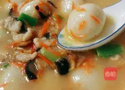 Illustration of how to make salty glutinous rice balls 19