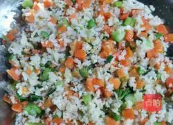 Celery, carrot and egg fried rice recipe 2