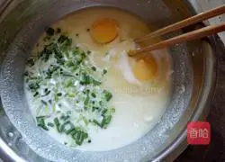 Illustration of how to make green onion and egg pancakes 6