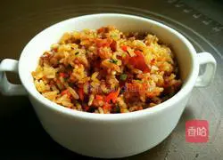 Illustration of how to make meat sauce fried rice 17