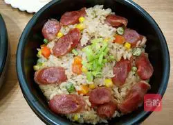 Illustration of the recipe of Cantonese sausage braised rice 7